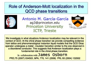 Role of Anderson-Mott localization in the QCD phase transitions