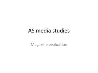 AS media studies