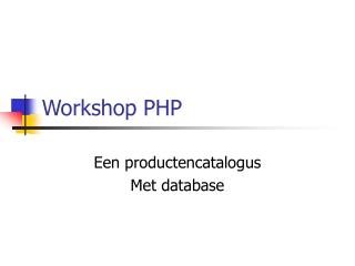 Workshop PHP