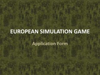 EUROPEAN SIMULATION GAME
