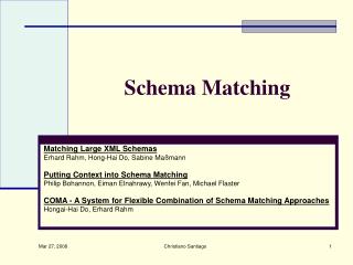 Schema Matching