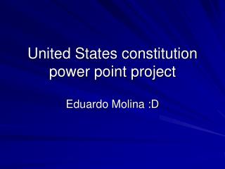United States constitution power point project
