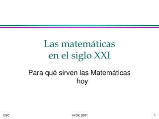 Las matemáticas en el siglo XXI