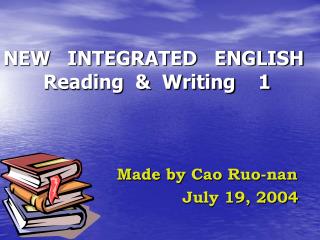 NEW INTEGRATED ENGLISH Reading &amp; Writing 1