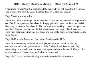 RRTC Rocky Mountain Mining (RMM) v1-May 2009