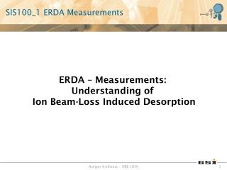 SIS100_1 ERDA Measurements