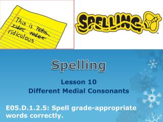 Lesson 10 Different Medial Consonants