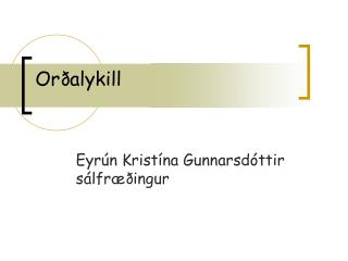 Orðalykill