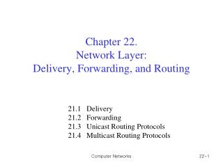 Chapter 2 2. Network Layer: Delivery, Forwarding, and Routing