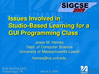 Issues Involved in Studio-Based Learning for a GUI Programming Class