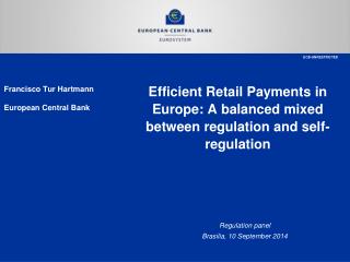 Efficient Retail Payments in Europe: A balanced mixed between regulation and self-regulation