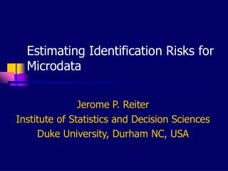 Estimating Identification Risks for Microdata