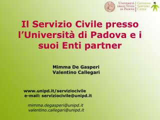 Il Servizio Civile presso l’Università di Padova e i suoi Enti partner