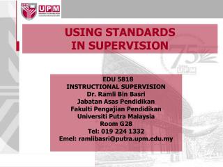 USING STANDARDS IN SUPERVISION