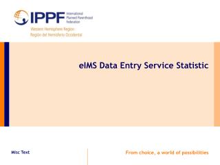 eIMS Data Entry Service Statistic