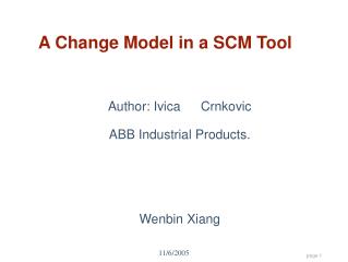 A Change Model in a SCM Tool