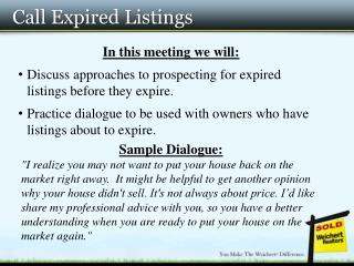 Call Expired Listings