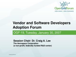 Vendor and Software Developers Adoption Forum
