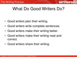 What Do Good Writers Do?