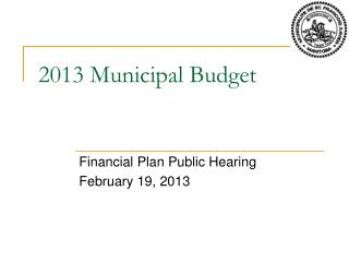 2013 Municipal Budget