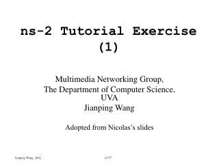 ns-2 Tutorial Exercise (1)