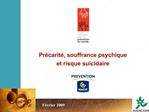Pr carit , souffrance psychique et risque suicidaire