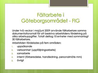 Fältarbete i Göteborgsområdet - FIG