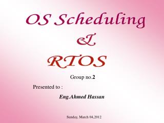 OS Scheduling & RTOS