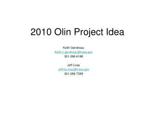 2010 Olin Project Idea