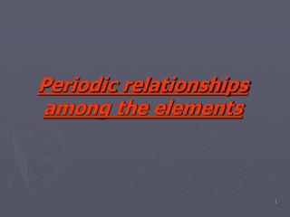 Periodic relationships among the elements