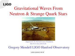 Gregory Mendell LIGO Hanford Observatory