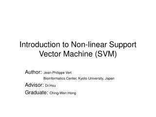 Introduction to Non-linear Support Vector Machine (SVM)