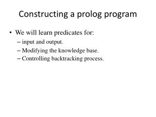Constructing a prolog program