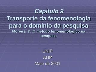 UNIP AHP Maio de 2001