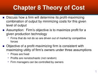 Chapter 8 Theory of Cost