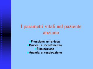 I parametri vitali nel paziente anziano