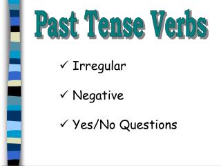 Past Tense Verbs