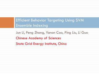 Efficient Behavior Targeting Using SVM Ensemble Indexing