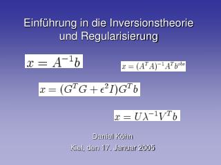 Einführung in die Inversionstheorie und Regularisierung