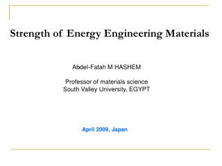 Strength of Energy Engineering Materials
