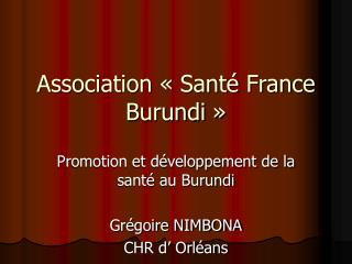 Association « Santé France Burundi »