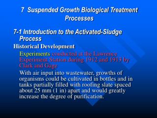 7 Suspended Growth Biological Treatment Processes