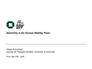 Selectivity in the German Mobility Panel