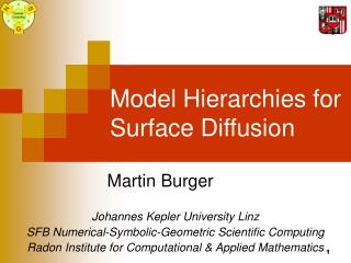 Model Hierarchies for Surface Diffusion