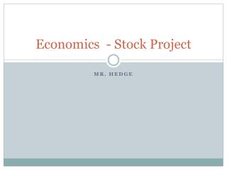 Economics - Stock Project
