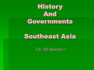 History And Governments Southeast Asia