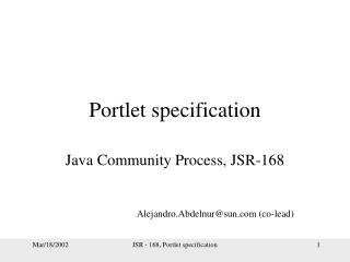 Portlet specification