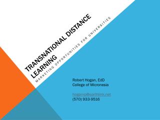 Transnational distance learning