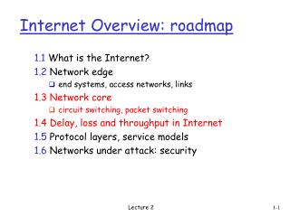 Internet Overview: roadmap