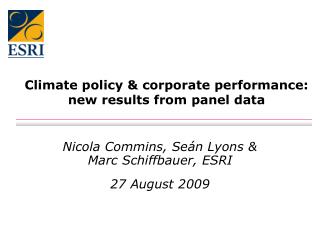 Climate policy &amp; corporate performance: new results from panel data